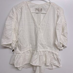 JOA white peasant blouse